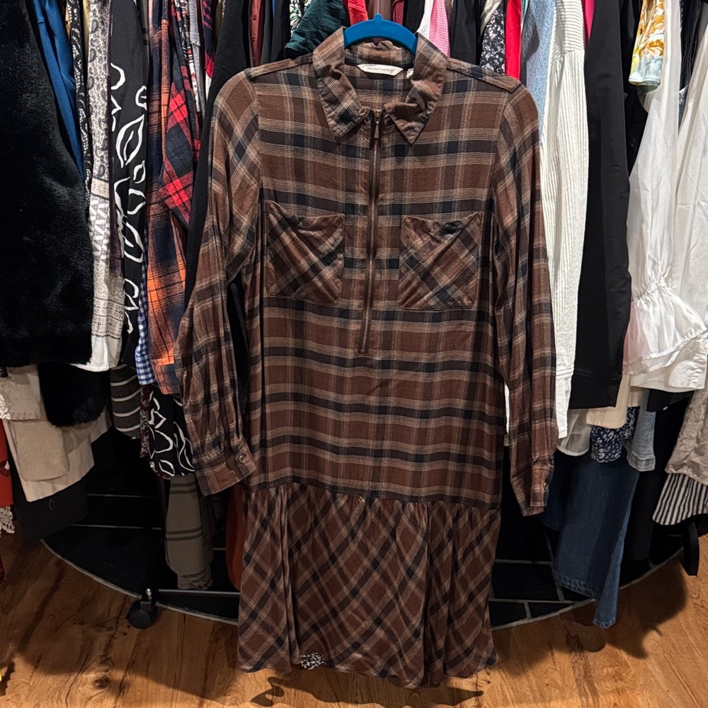 Plaid Brown Women's Dress